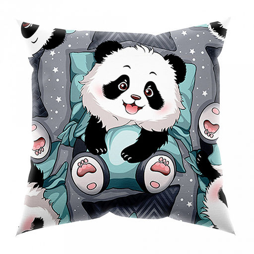 Наволочка 70х70см "Сны панды", с клапаном-запахом, бязь 121г/м2, хлопок 100%, упаковка ПП 22х30см, "Домашняя мода" (Россия)