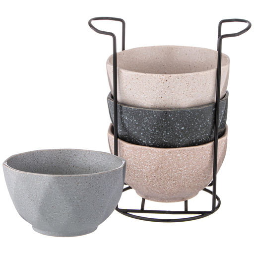 НАБОР САЛАТНИКОВ ИЗ 4 ШТ. НА МЕТАЛ-ОЙ ПОДСТАВКЕ КОЛЛЕКЦИЯ PASTEL 11*4,5 СМ, 330МЛ - Lefard фото 2