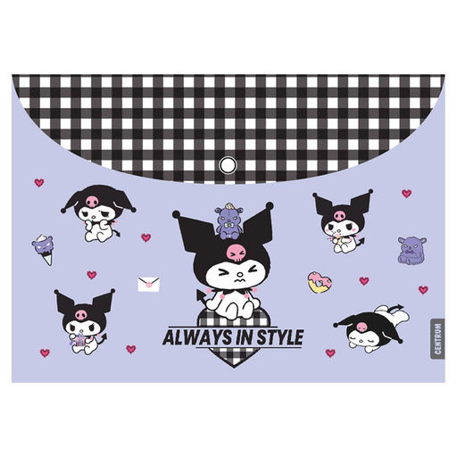 Папка-конверт на кнопке А4 "Куроми-2", 160 мкм, пластик