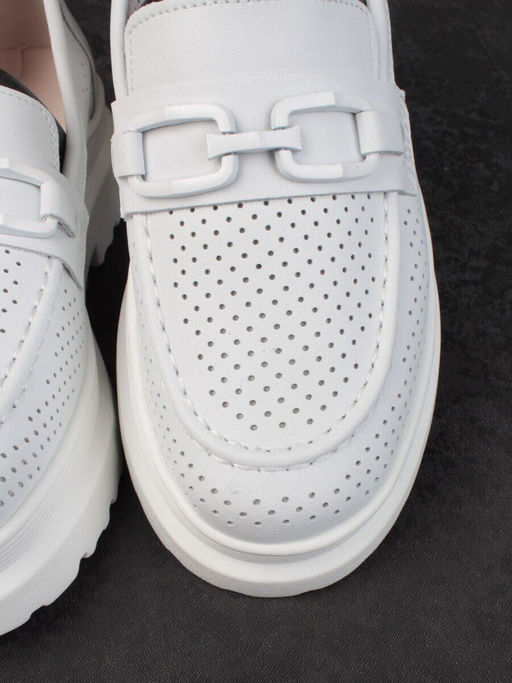 03-PDD190-2 WHITE Полуботинки женские (натуральная кожа)