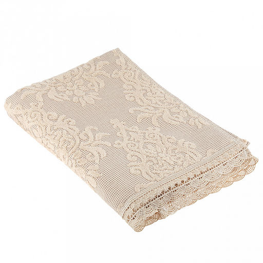 Полотенце махровое "Династия" 70х140см, хлопок 100%, ажурный кант, бежевый (Китай)