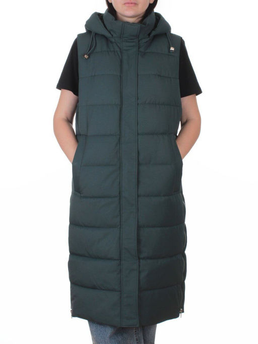 817 DK. GREEN Жилет утепленный зимний женский (150 гр. холлофайбер)