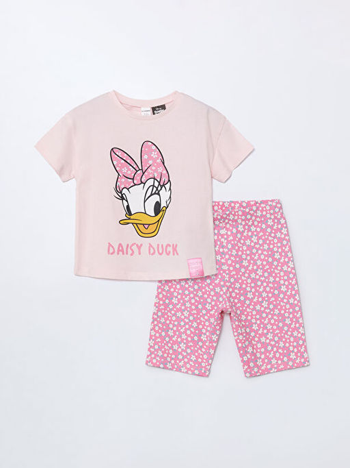 Daisy Duck Bask?l? K?z ?ocuk Ti??rt ve Tayt 2li