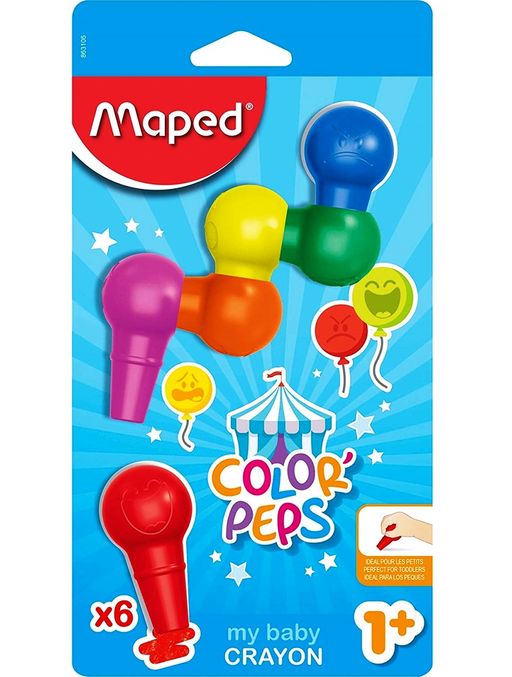 Maped. Мелки-конструктор пластиковые "ColorPeps Baby" фигурной формы (6 цв) арт.863106