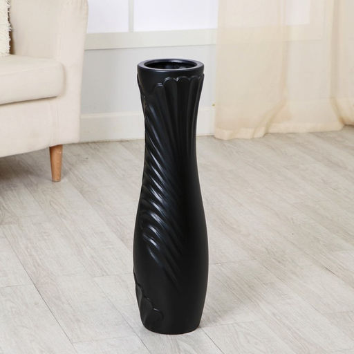 Ваза для цветов напольная «Оливия», h=60 см, керамика, чёрная