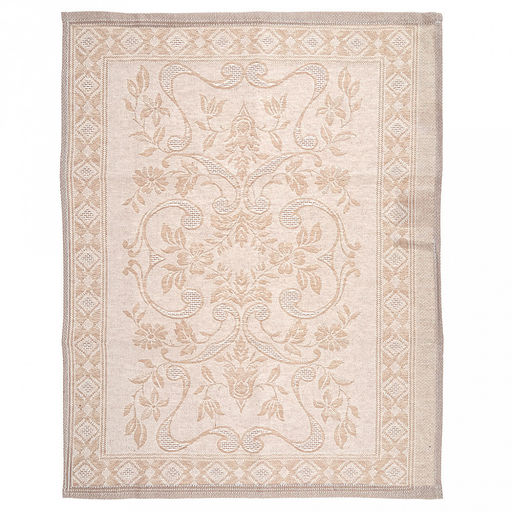 Полотенце кухонное 45х60см "Традиция, беж", жаккард/пестроткань: лен 51% хлопок 49%, плотность 220г/м2, упаковка: на картоне, "Домашняя мода" (Россия)