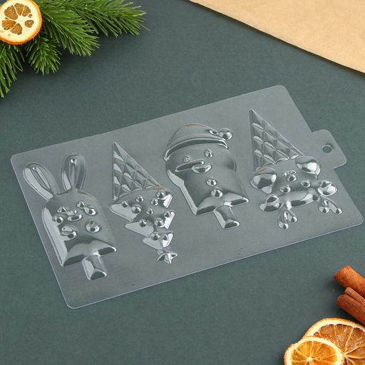 Цена за 10 шт. Форма для шоколада новогодняя Новогоднее настроение, 21?14 см