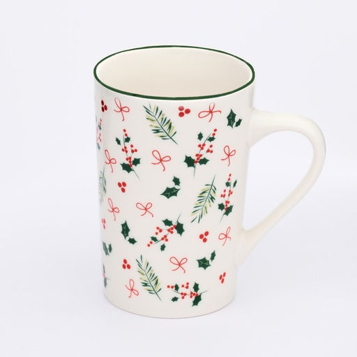 Кружка керамическая новогодняя Зимние узоры, 385 мл, ручная работа