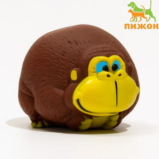 Игрушка пищащая Обезьянка, 8 х 6 см, тёмно-коричневая