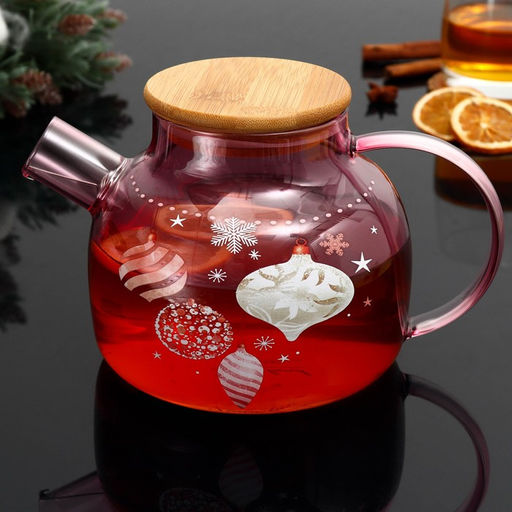 Чайник заварочный новогодний Розовая сказка, 1000 мл - Дорого внимание фото 3