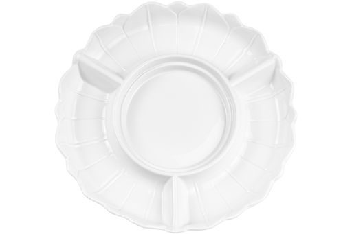 Менажница 28*28*3,5 см Цветок цельная 4 секции + деревянная вставка - Elan gallery фото 17