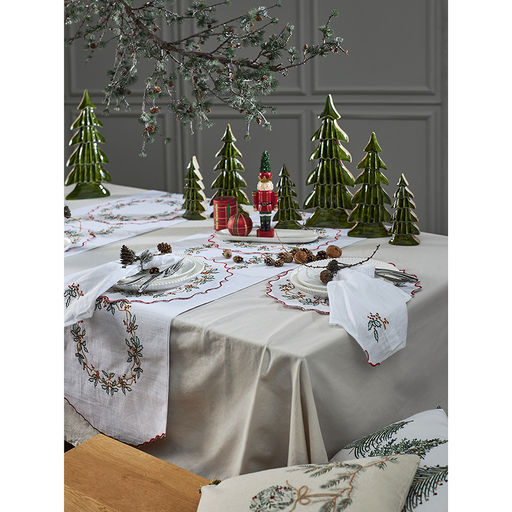 Набор из двух салфеток под приборы festive wreath из коллекции new year essential, D38 см