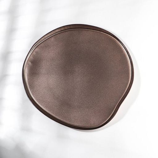 ТарелкаTrend, d=32 см, с бортиком, стекло, коричневая