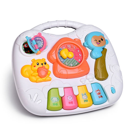 Столик развивающий "Веселые часики" свет, звук, в коробке