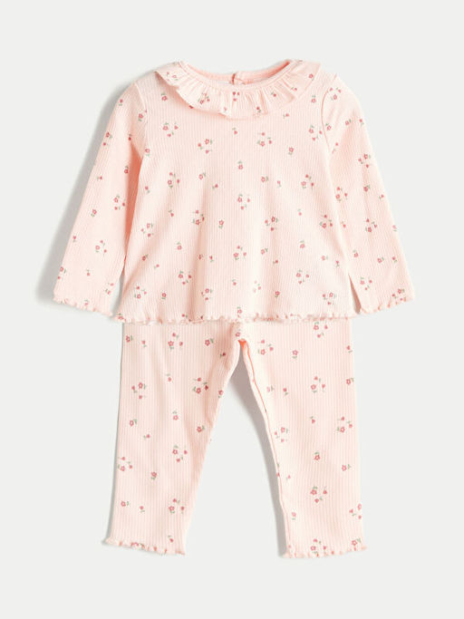 ?i?ekli K?z Bebek Bluz ve Tayt 2li