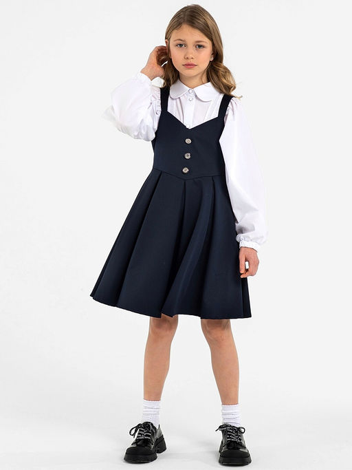 Синий школьный сарафан Mooriposh, модель 0247