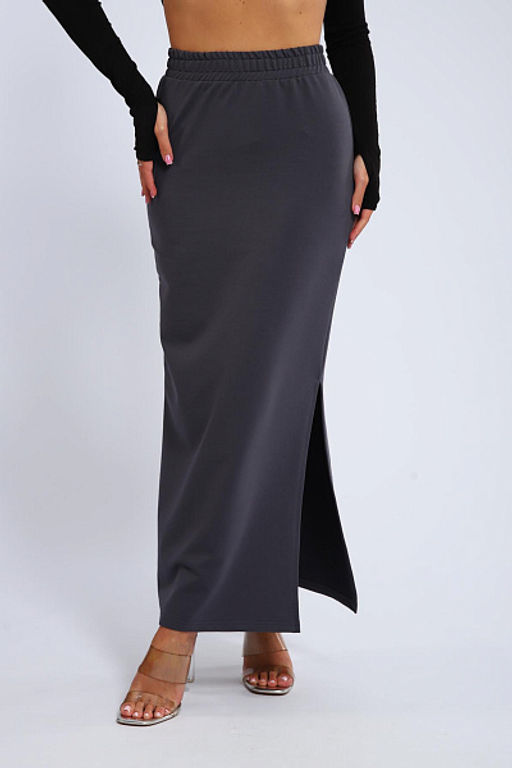 Юбка, футер (01056, черный макси) - Плиона фото 61