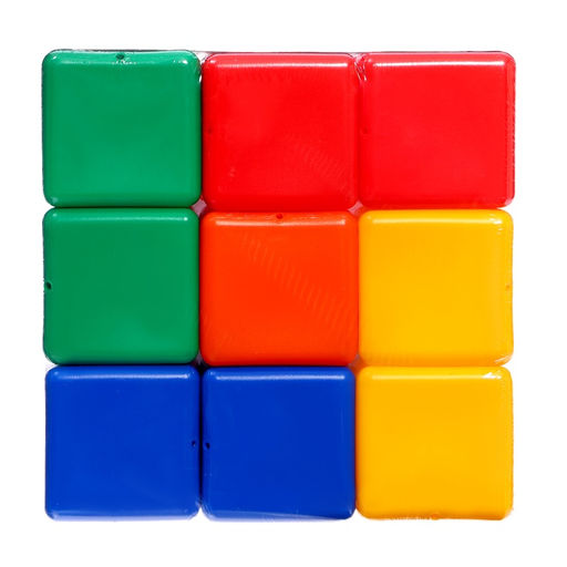 Кубики детские, пластиковые, цветные, 9 штук, 6×6 см
