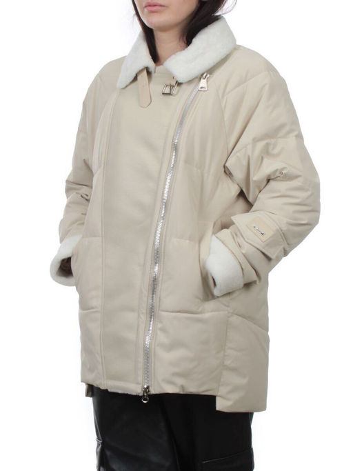S24-263 BEIGE Куртка демисезонная женская (100 гр. холлофайбер) - Fashion фото 5