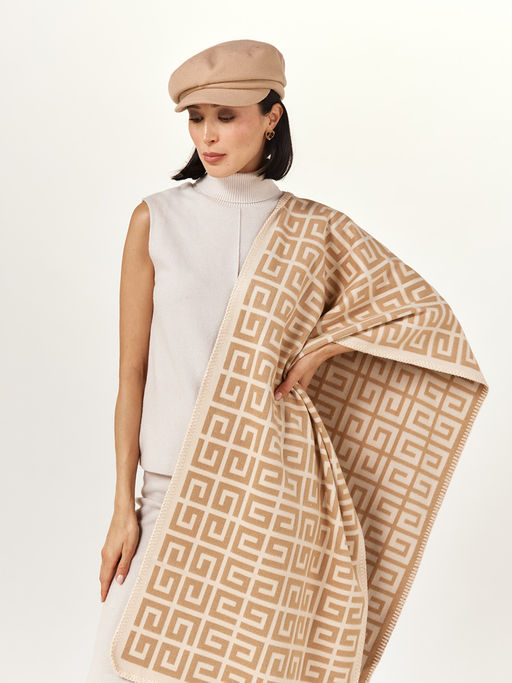 в составе ШЕРСТЬ  и КАШЕМИР Большой, мягкий, теплый  двусторонний палантин - Tantino фото 3