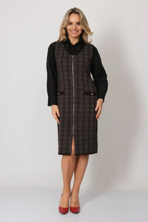 БЕЛАРУСЬ Платье Д 3481 дл/шоколад - Текстильная мануфактура фото 12