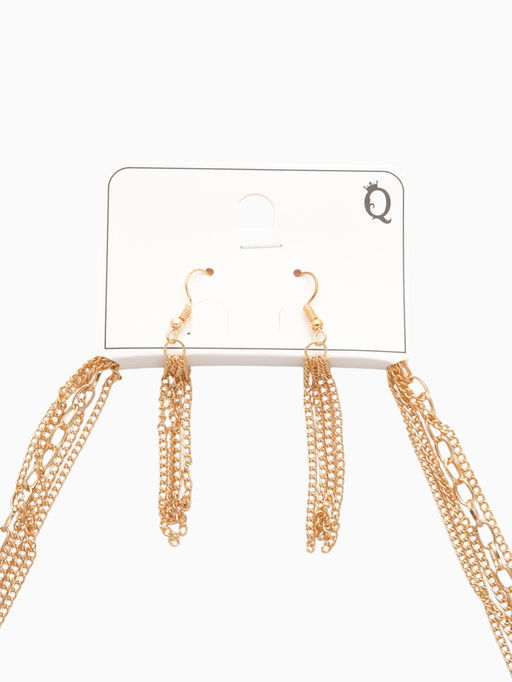 Набор 2 предмета: серьги, бусы Унисон прямоугольники, цвет золото, 80 см