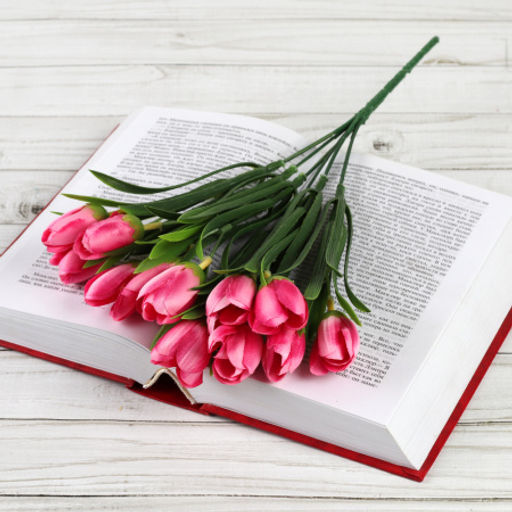 Цена за 10 шт. Цветок искусственный Букет тюльпанов 34 см 6 веток / NT596 /уп 600/ - Галеонтрейд фото 31