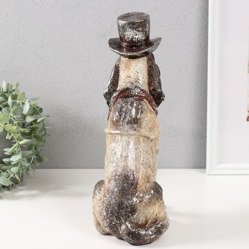 Фигурка полистоун «Пёс в цилиндре», 24.5×12×32.5 см