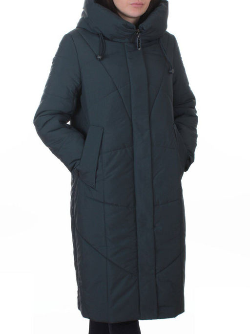 A616 BLUE/GRAY Пальто зимнее женское (верблюжья шерсть, 120 гр. холлофайбер)