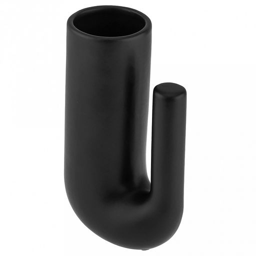 Ваза керамическая "Мехико" 450мл, 11,2х6,2см h17,7см, д/горла - 5,4см, матовая глазурь, цвет - черный, в коробке (Китай)