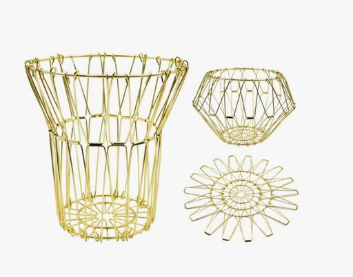 Удивительная Фруктовница металлическая складная ваза для фруктов, золото - Aopen фото 4