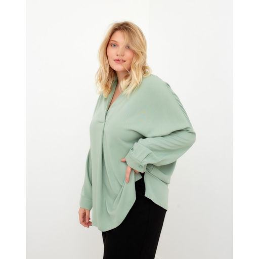 Блузка женская MIST plus-size, размер 54, зелёная