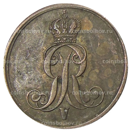 Монета 1 пфенниг 1855 года В Германские государства  Ганнновер