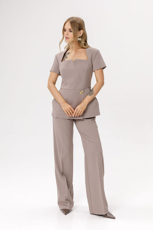 Блуза Pirs 6636 серо-бежевый