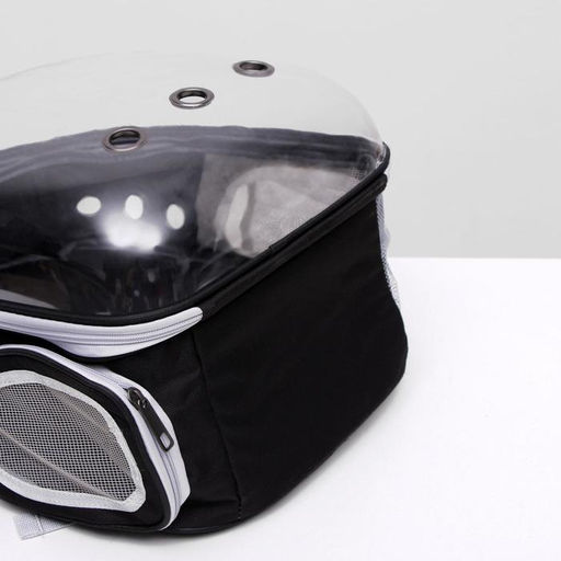 Рюкзак для переноски животных прозрачный, 31 х 28 х 42 см, чёрный - Пижон фото 10