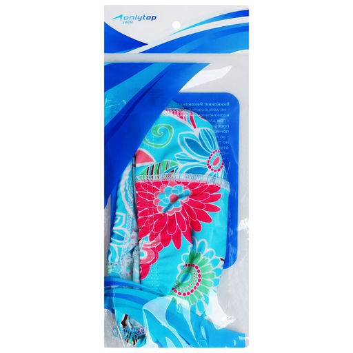 Шапочка для плавания взрослая ONLYTOP, тканевая, обхват 48 см, МИКС