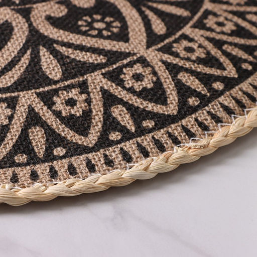 Цена за 12 шт. Салфетка сервировочная Доляна Милли, d=38 см, цвет чёрный  фото 4