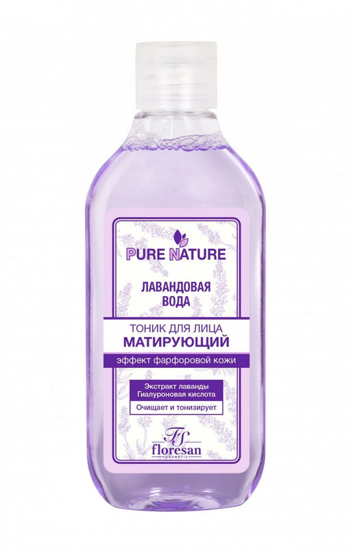 Floresan PURE NATURE Тоник матирующий ЛАВАНДОВАЯ ВОДА эффект фарфоровой кожи 300мл