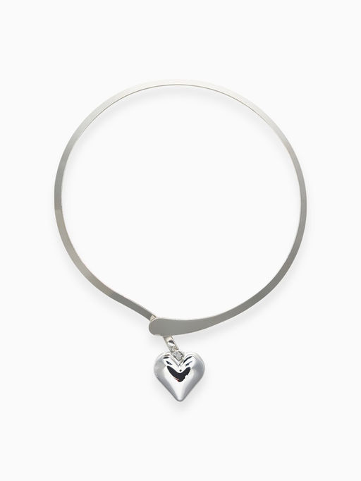 Набор 2 предмета: серьги, чокер «Обруч» сердце, цвет серебро