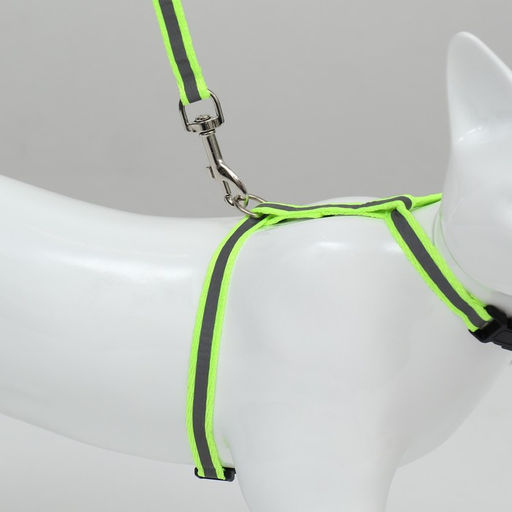 Комплект для кошек светоотражающий,ширина 1 см,шлейка 21-35 см,поводок 120 см, зелёный - Пижон фото 3