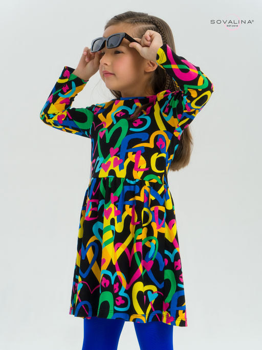 Платье Эля яркие сердца на черном - Sovalina фото 13