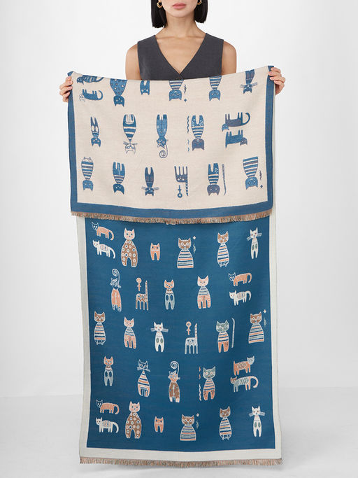 в составе ШЕРСТЬ и КАШЕМИР Большой, мягкий, теплый однотонный двусторонний палантин. - Tantino фото 2