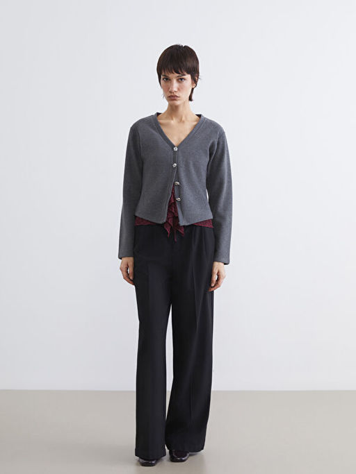 V Yaka Kad?n Triko H?rka