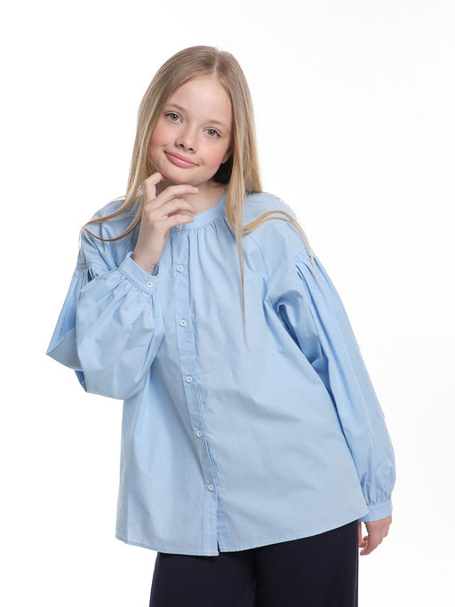 Нарядная блузка в школу UD 7980 голубой - Mini maxi фото 4