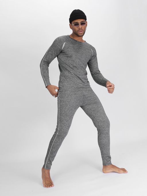 Комплект мужского термобелья без начеса серого цвета 2214Sr - FUYOUKAI фото 8