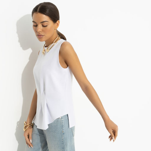 Блуза с декоративными защипами Счастье с тобой (белая) - Charutti фото 2