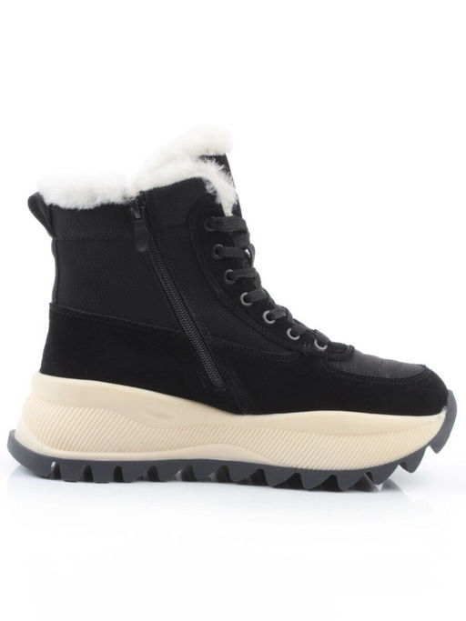 04-PAML05-1Z BLACK Ботинки зимние женские (натуральная замша, 100% шерсть, натуральный мех)