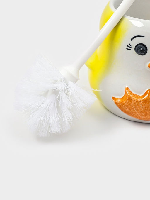 Ёршик для унитаза с подставкой «Цыплёнок», фарфор