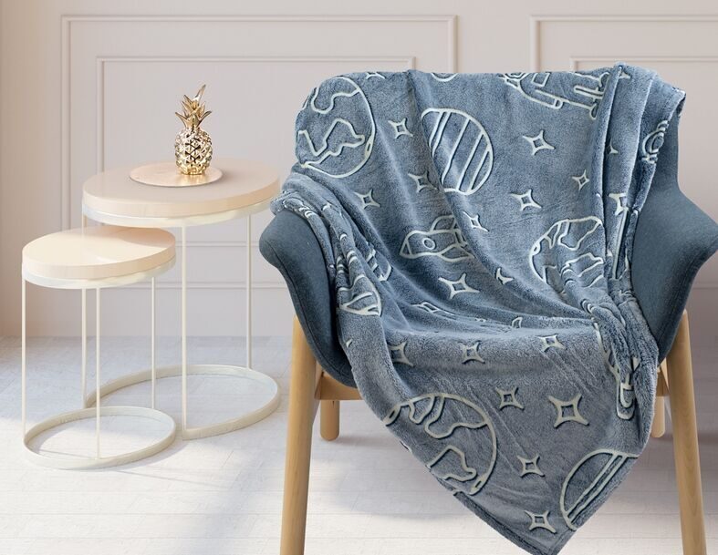 Покрывало-плед Планеты- светится в темноте! фланель-микрофибра 150*200 см. - Лен поволжья фото 4