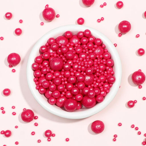 Цена за 2 шт. Кондитерская посыпка с мягким центром «Жемчуг», малиновый, 50 г